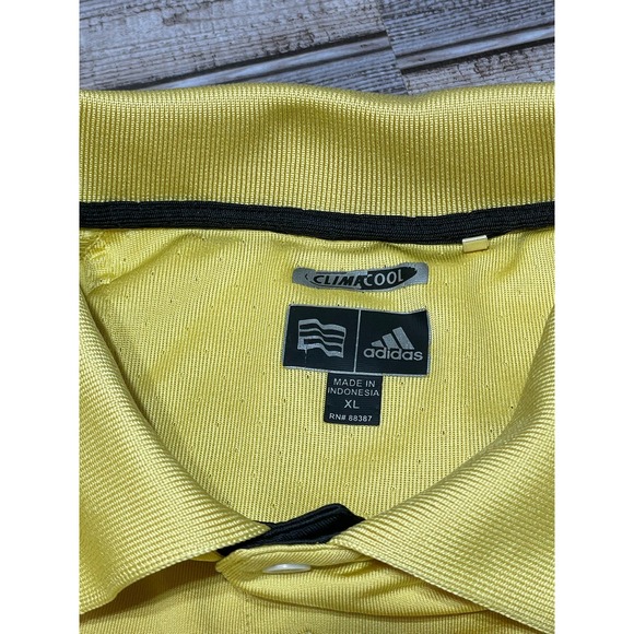 Adidas Men’s Polo Clima‎ Cool Yellow Size XL Logo - Picture 4 of 6